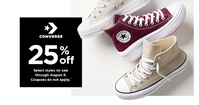 shop 25% off select Converse styles