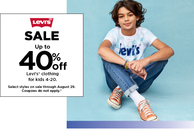 up to 40% off levi's clothing for kids. shop now.