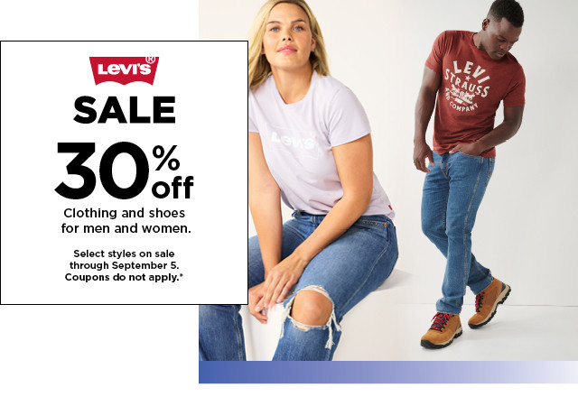 30% off levis clothing and shoes for men and women. coupons do not apply. shop now.