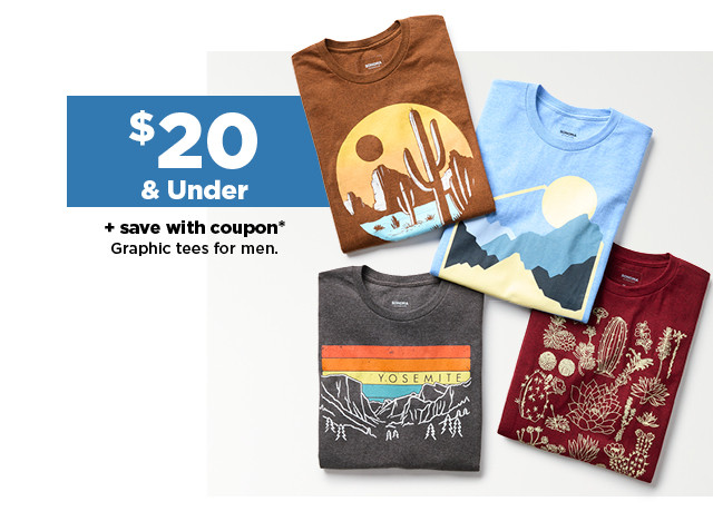 $20 and under plus save with coupon graphic tees for men. shop now.