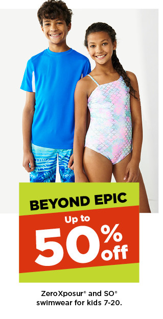 beyond epic. up to 50% off zeroxposur and so swimwear for kids. shop now.