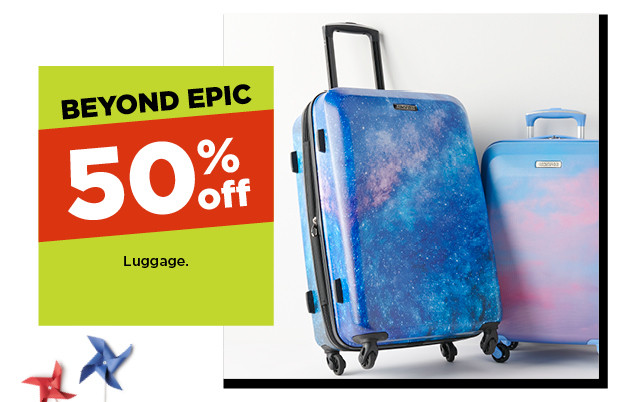 50% off Luggage. shop now.