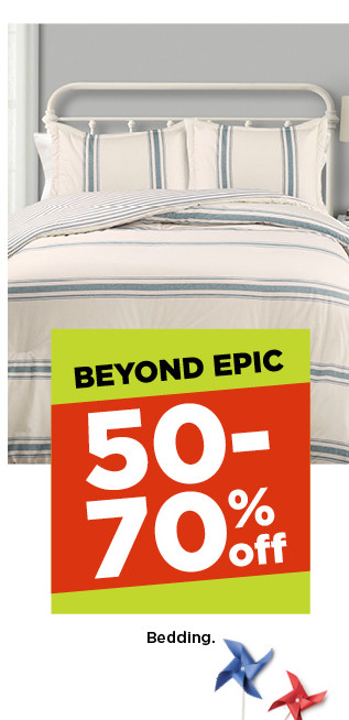 50-70% off bedding. shop now.