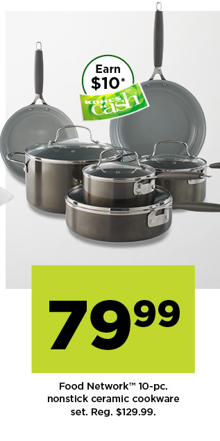 79.99 food network 10-pc nonstick ceramic cookware set. shop now.