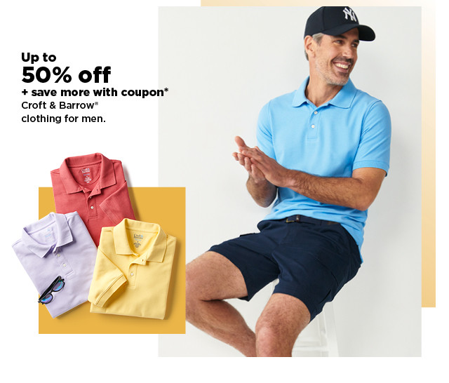 up to 50% off plus save more with coupon on croft & barrow clothing for men. shop now.