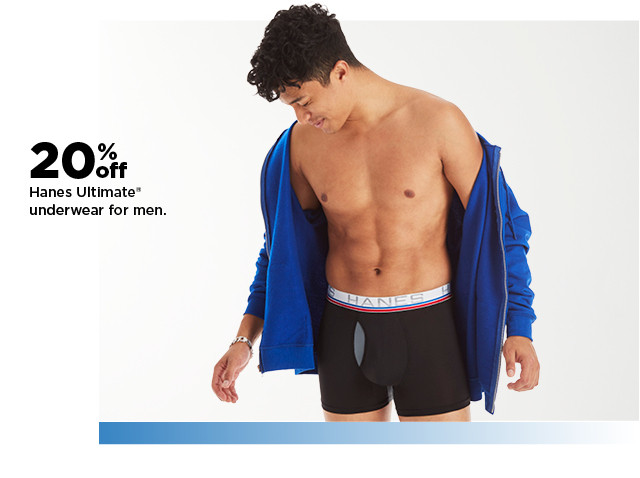 20% off hanes ultimate underwear for men. shop now.