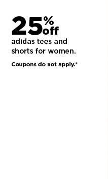 25% off adidas tees and shorts for women. shop now.