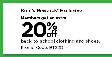 rewards members get an extra 20% off back-to-school clothing and shoes with promo code. shop now.