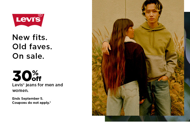 30% off levis jeans for men and women. shop now.