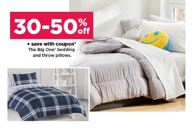 30-50% plus save with coupon off the big one bedding and throw pillows. shop now.