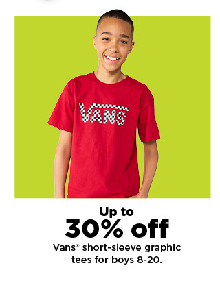 up to 30% off vans short sleeve tees for boys. shop now.