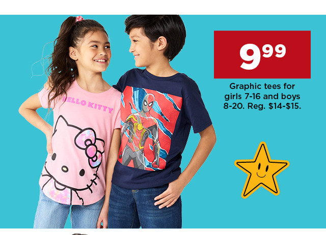 $9.99 graphic tess for girls and boys. shop now.