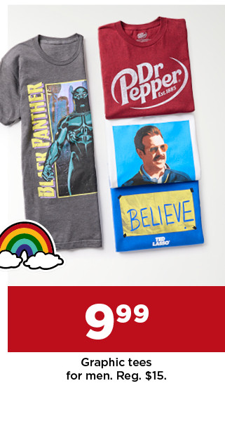 $9.99 graphic tees for men. shop now.