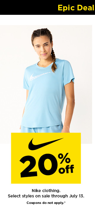 20% off Nike clothing. shop now.