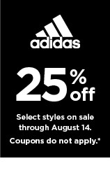 shop 25% off select adidas styles. coupons do not apply.