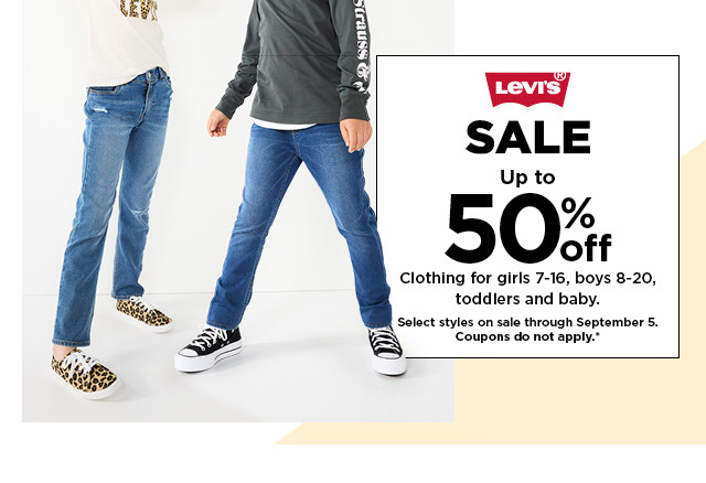 up to 50% off levi's clothing for kids, toddlers and baby. shop now.