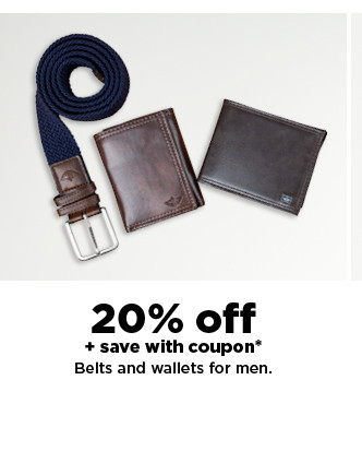 20% off plus save with coupon on belts and wallets for men. shop now.