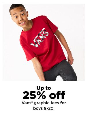 up to 25% off vans graphic tees for boys. shop now.