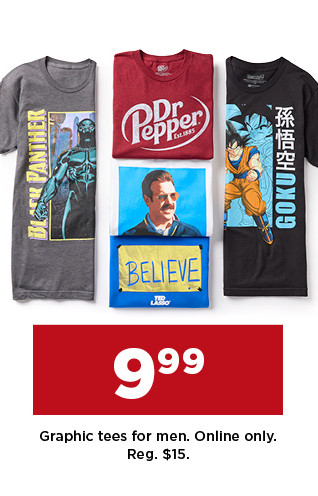 $9.99 graphic tees for men. shop now.