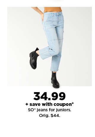 34.99 plus save with coupon on Sonoma Goods For Life jeans for juniors. shop now.