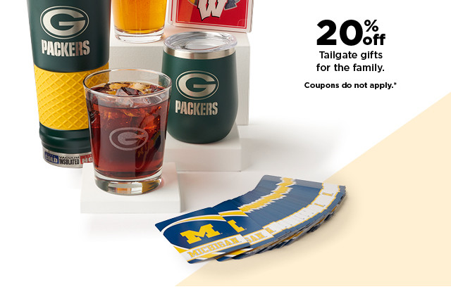 20% off tailgate gifts for the family. shop now.