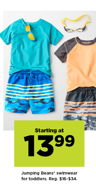 starting at $13.99 jumping beans swimwear for toddlers. shop now.