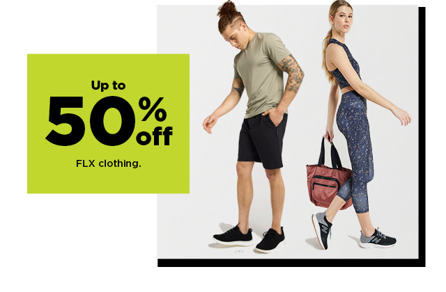 up to 50% off FLX clothing. shop now.