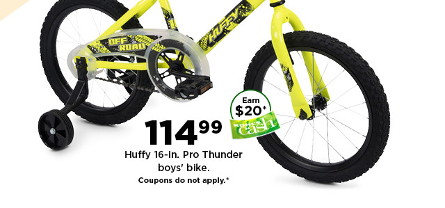 $114.99 huffy pro thunder boys' bike. coupons do not apply. shop now.