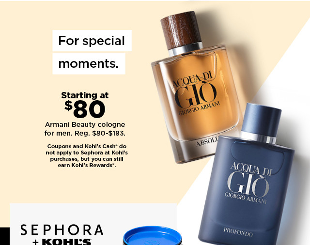 starting at $80 Armani Beauty cologne for men. shop now.