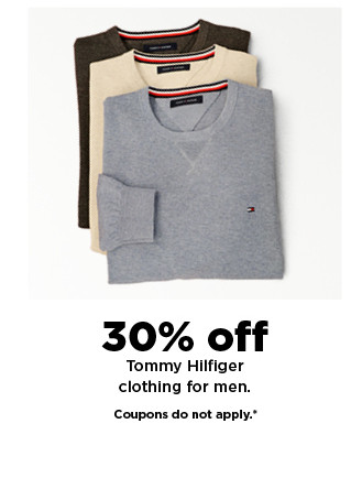 30% off tommy hilfiger clothing for men. coupons do not apply. shop now.