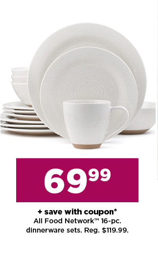 69.99 plus save with coupon food network 16 piece dinnerware sets. shop now.