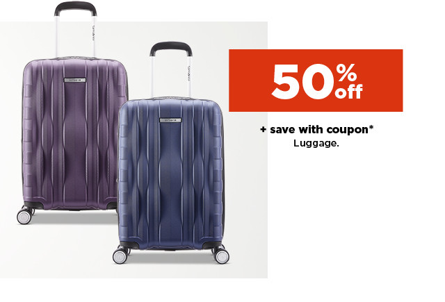 50% off plus save with coupon on luggage. shop now.