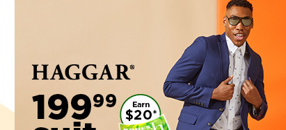 $199.99 plus save with coupon on all haggar smart wash suit separates for men. shop now.