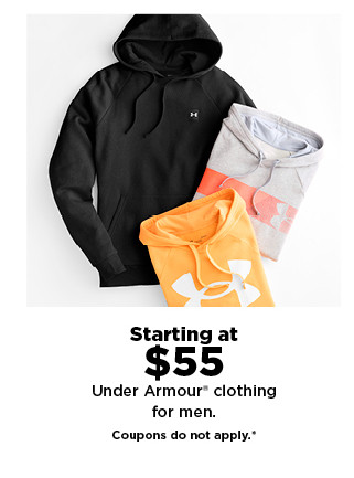 starting at $55 under armour clothing for men. coupons do not apply. shop now.