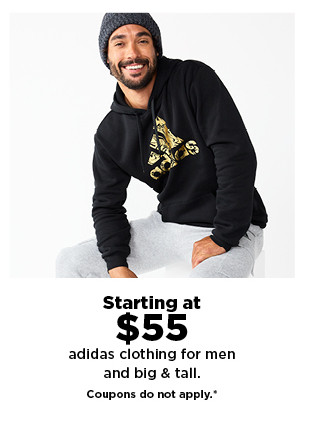 starting at $55 adidas clothing for men and big & tall. coupons do not apply. shop now.