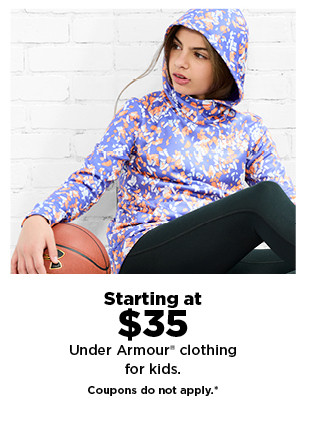 starting at $35 under armour clothing for kids. coupons do not apply. shop now.