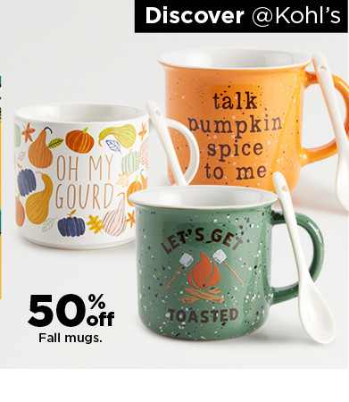 50% off fall mugs. shop now.