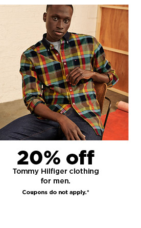 20% off tommy hilfiger clothing for men. coupons do not apply. shop now.