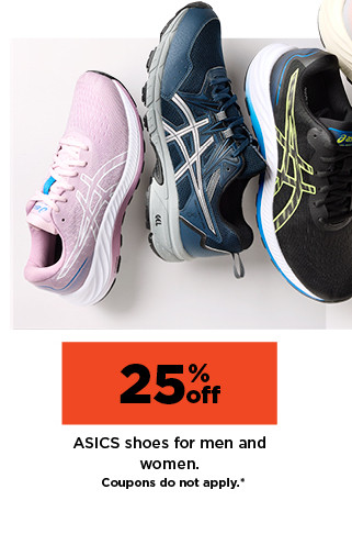 25% off asics shoes for men and women. coupons do not apply. shop now.