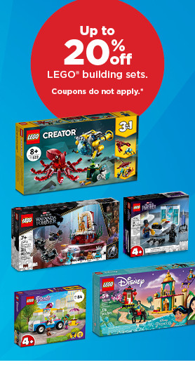 up to 20% off lego building sets. shop now.