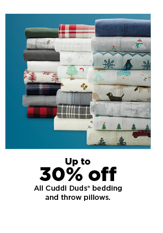 up to 30% off plus save with coupon on cuddl duds bedding and throw pillows. shop now.