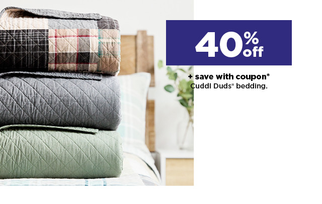 40% off plus save with coupon cuddl duds bedding. shop now.