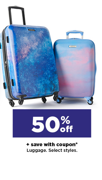 50% off plus save with coupon on luggage. shop now.