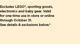 take an extra $25 off when you spend $100, or $10 off when you spend $50 on toys.