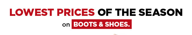 shop the lowest prices of the season on boots & shoes