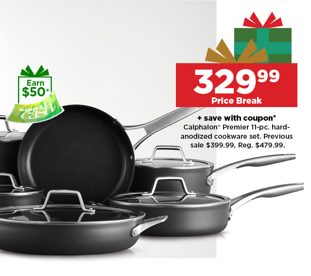 329.99 plus save with coupon on Calphalon cookware set. shop now.