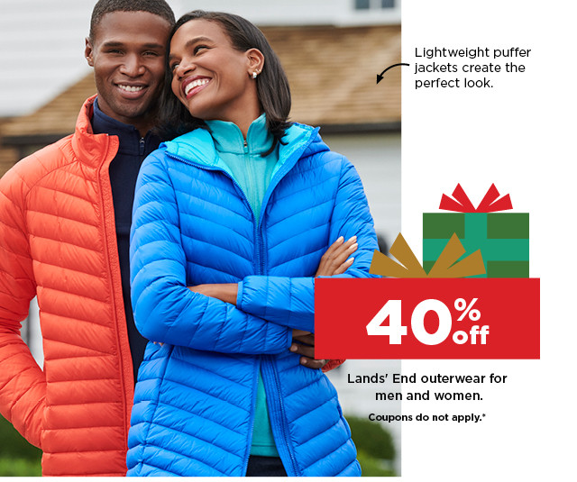 40% off lands' end outerwear for men and women. shop now.