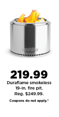 199.99 duraflame smokeless 19 inch firepit.  shop now.