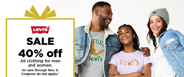 40% off levi's clothing for men and women. coupons do not apply. shop now.