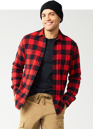 29.99 plus save with coupon sonoma goods for life flannel shirt for men and big and tall. shop now.